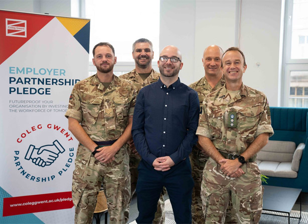Staff member with the Army at a partnership event