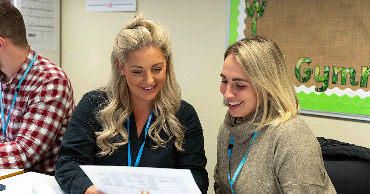 two students chatting