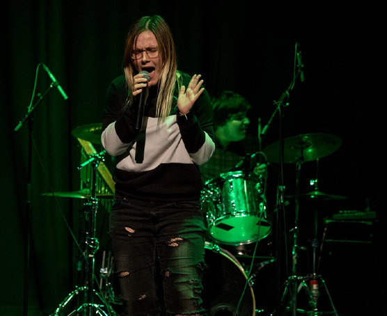 Band performing on stage