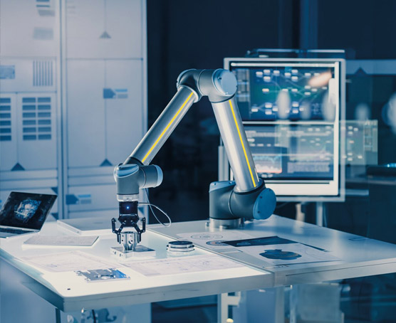 Robotic arm connected to computer