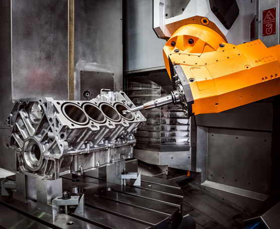 Machine making an engine cylinder block