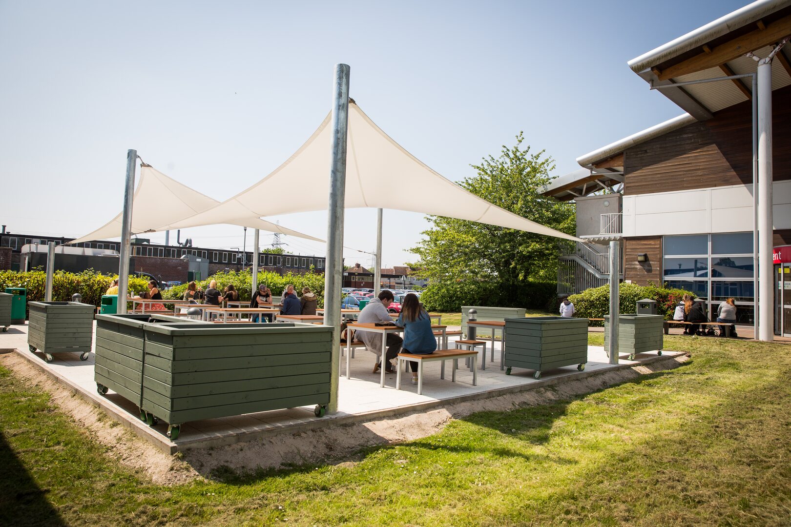 Newport campus al fresco dining area