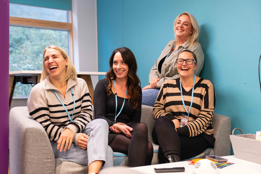 Students using HE Hub interior BGLZ