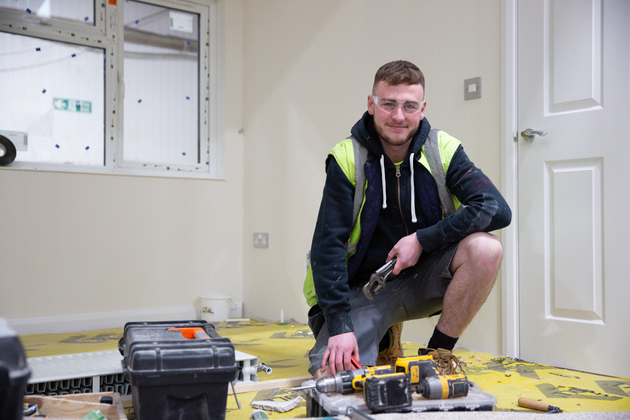 Student doing practical work