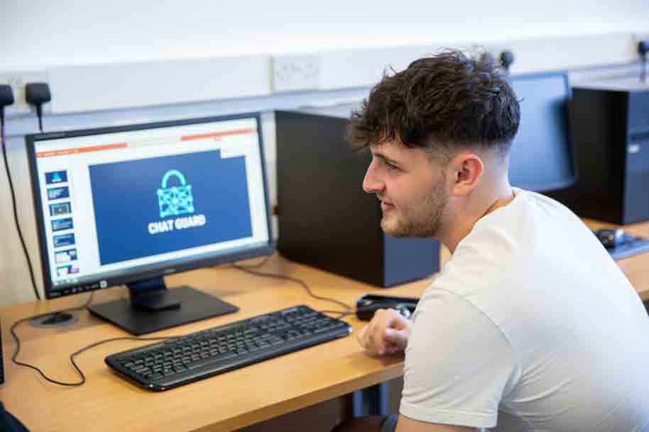 Student working on PC