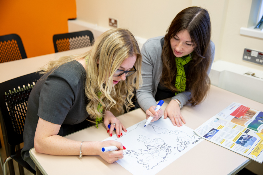 Travel and Tourism students studying