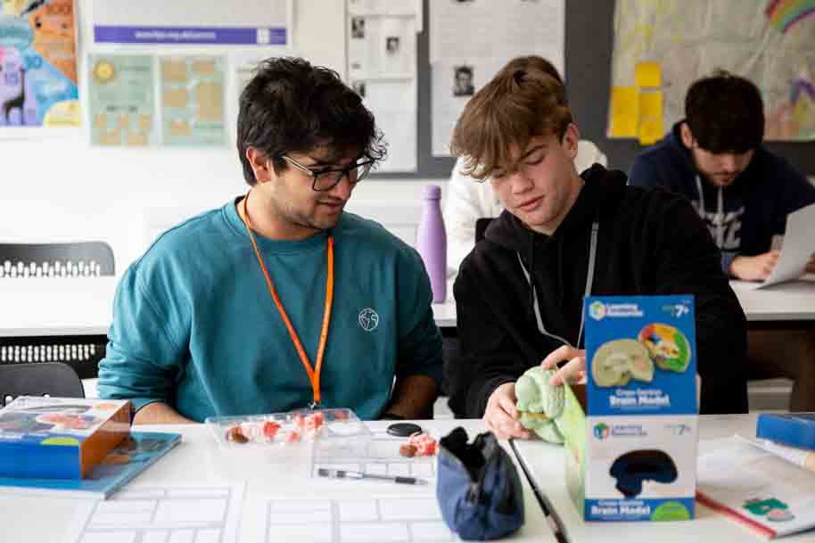 A Level students working together