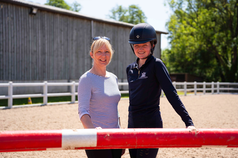 Equine students outside smiling
