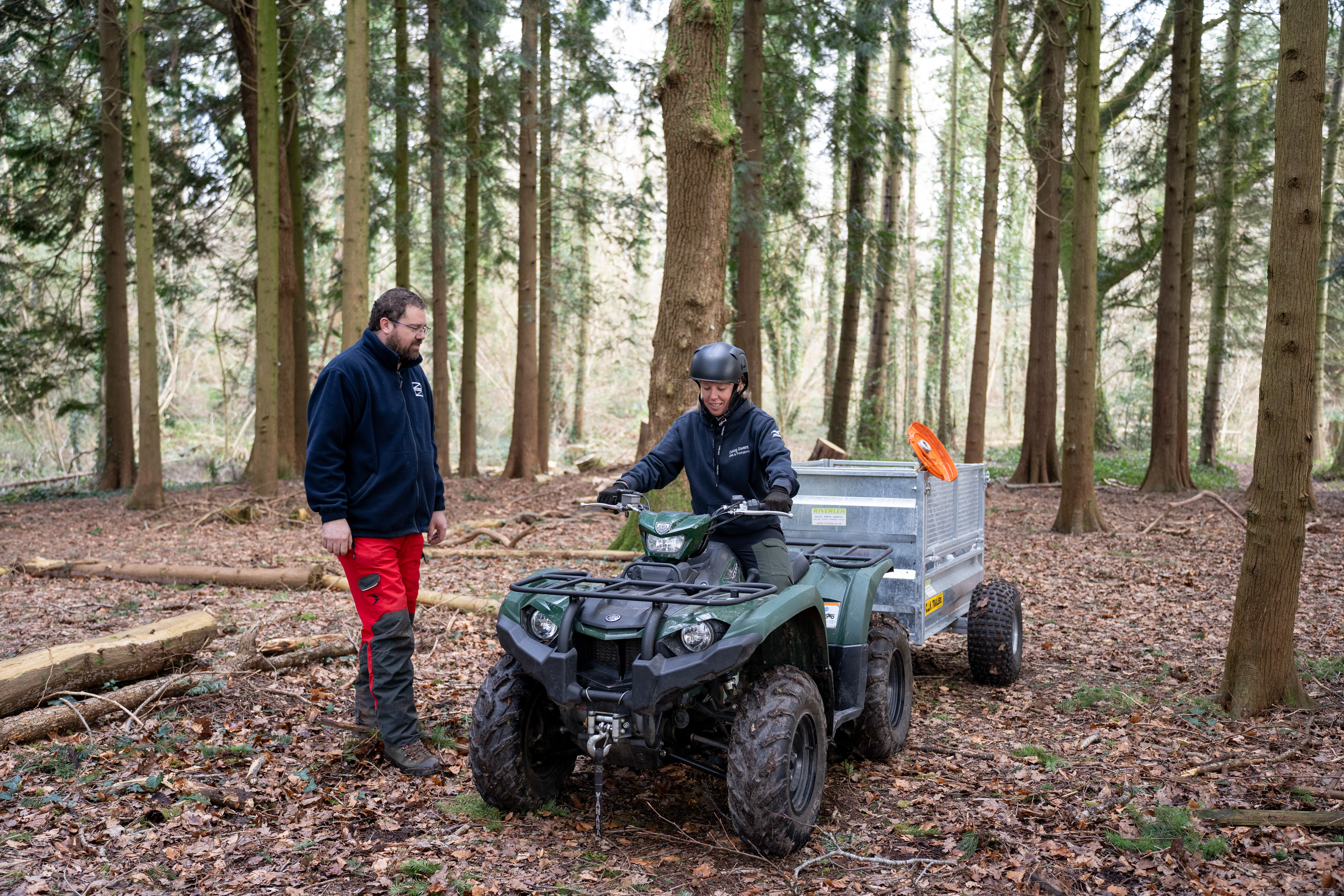 Land-based studies student on quad bike