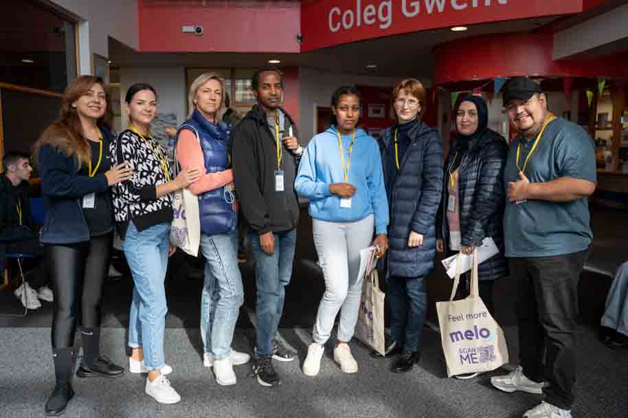 ESOL students in corridor