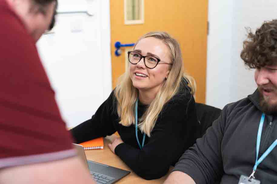 Female student smiling