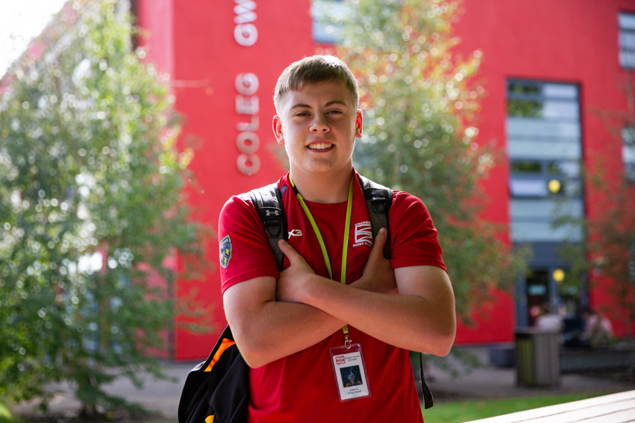 Rugby student smiling at camera