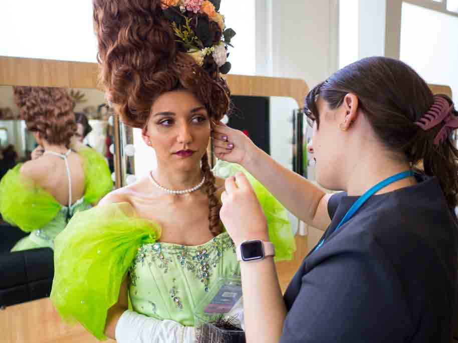 Beauty student in costume