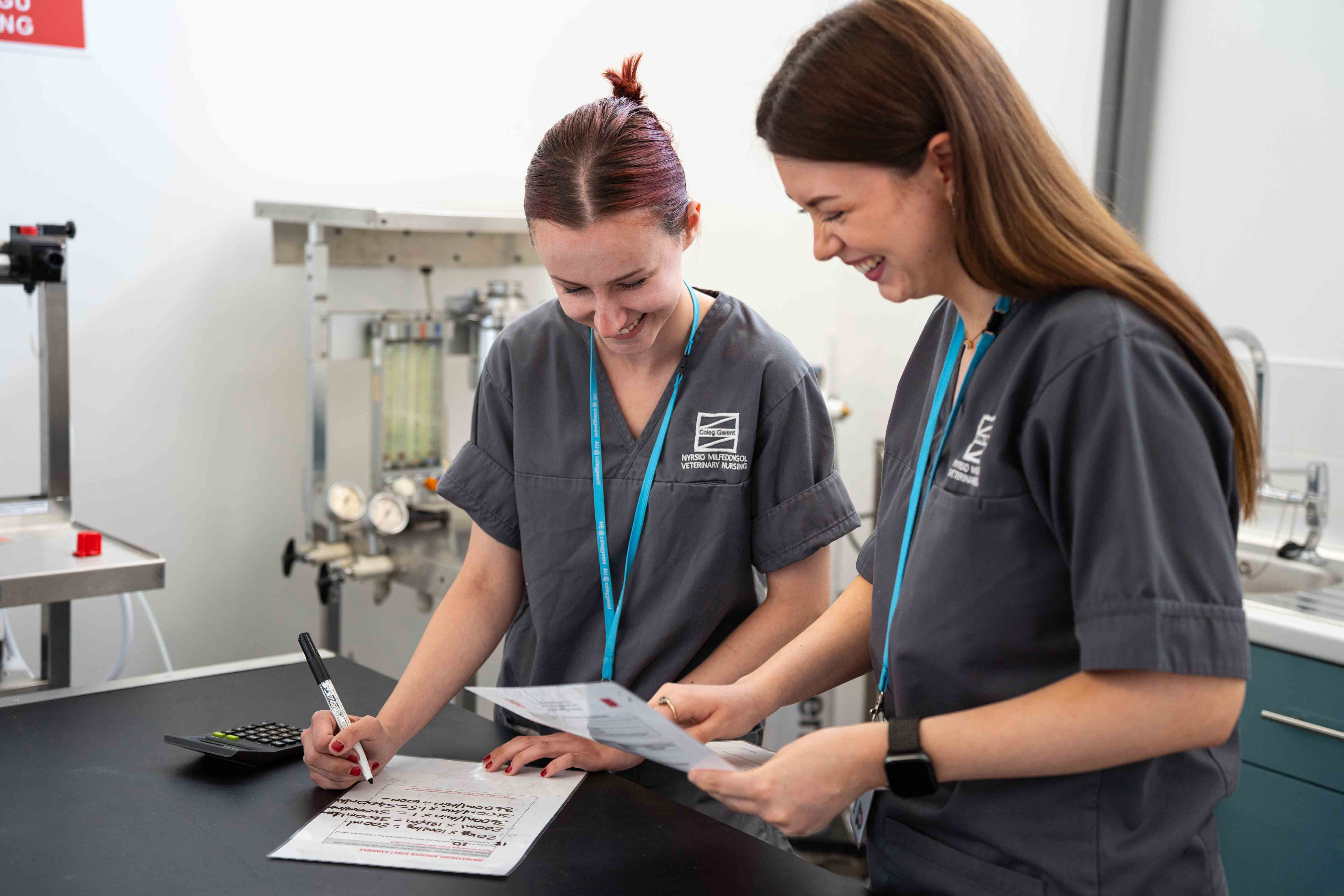 Vet nursing students smiling