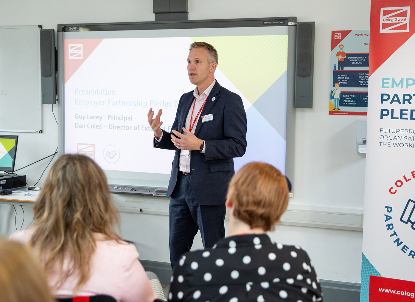 Coleg Gwent staff member at employer partnership meeting