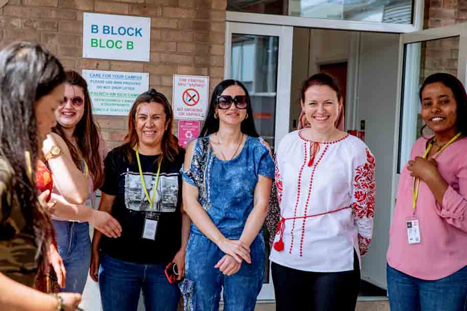 ESOL students smiling