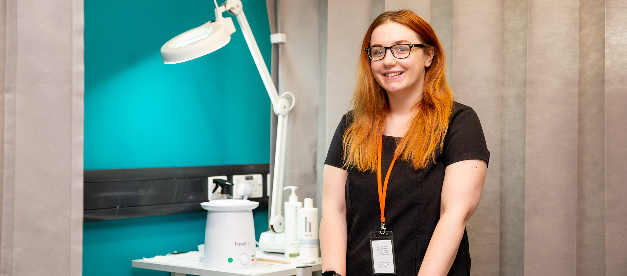 Beauty student smiling