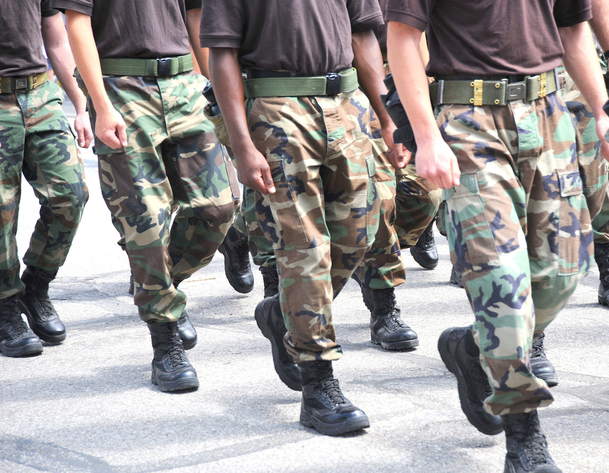 Armed forces marching in parade