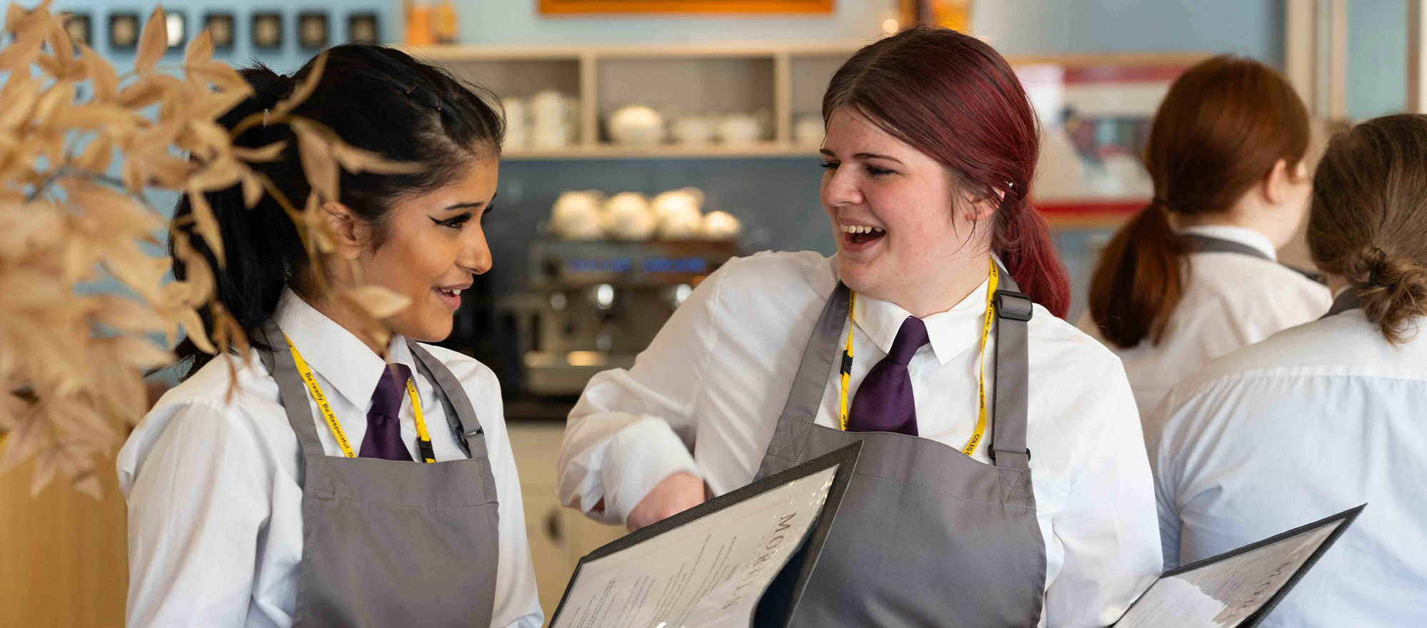 Hospitality students smiling