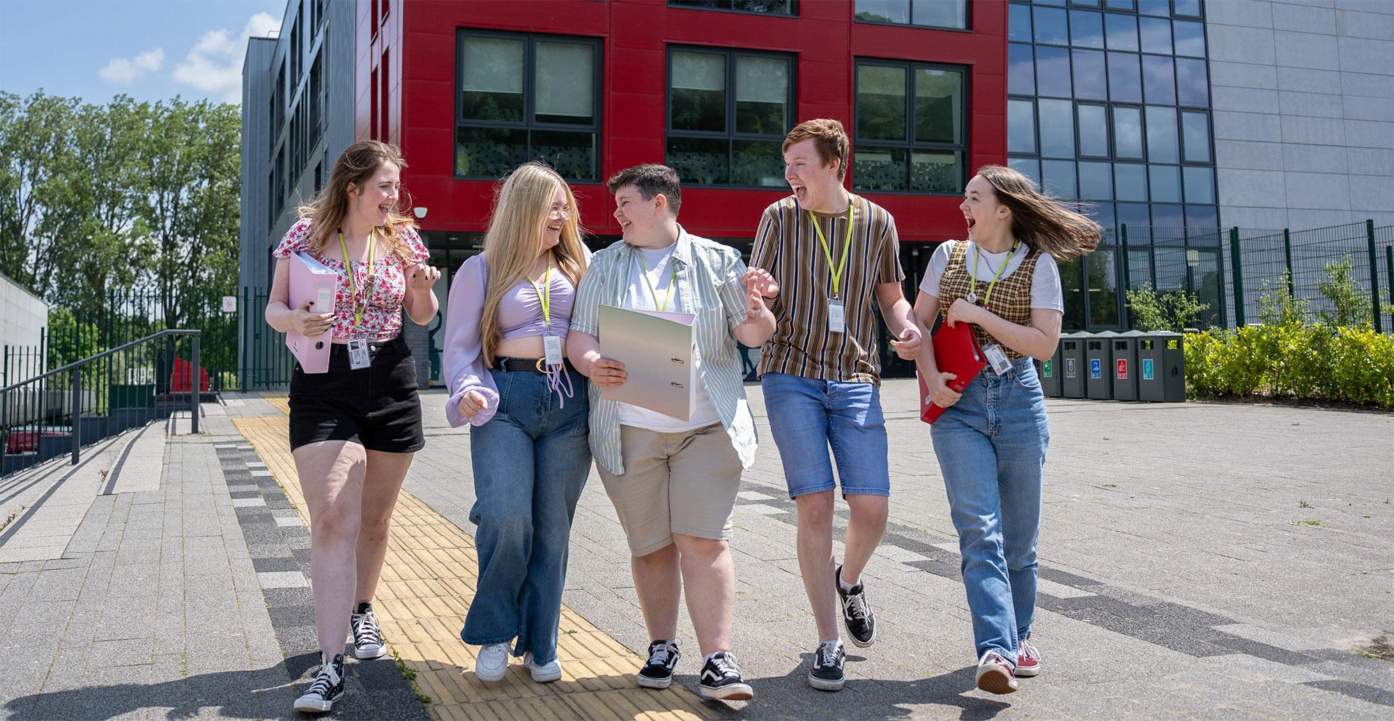 Students talking outside of TLZ
